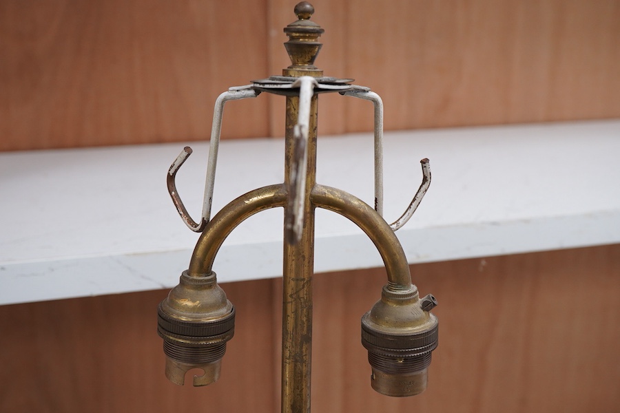 A Chinese archaistic bronze vase mounted as a table lamp, 62cm total